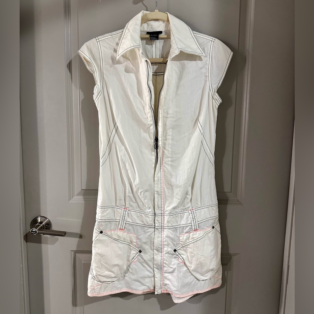 Diesel Cargo White Zip Up Dress Y2K